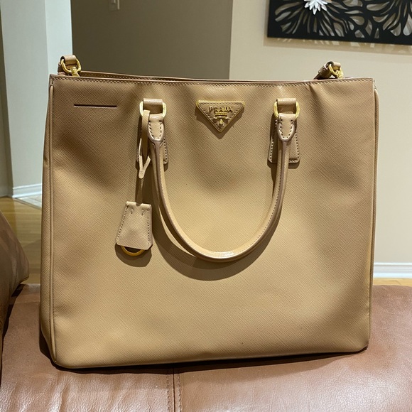 Prada Lux Saffiano Tote Beige - Picture 1 of 16